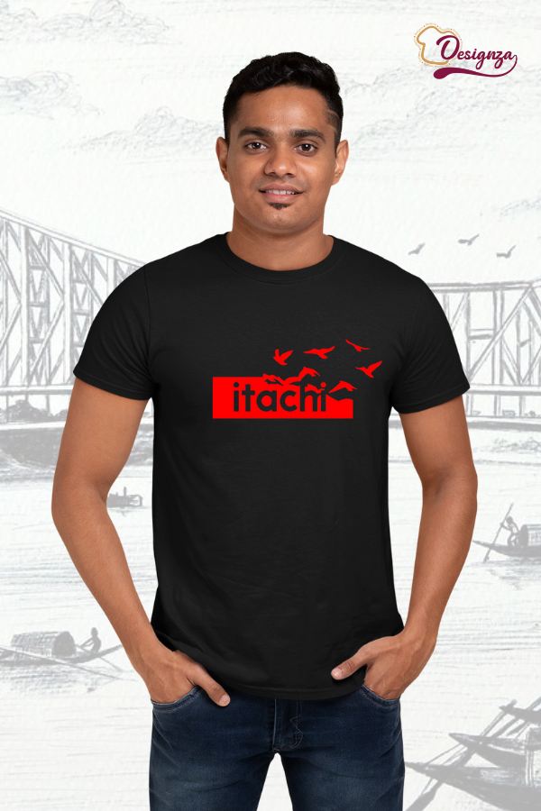 Bio-Wash Cotton T-Shirt with Itachi Print – Premium Anime Merchandise