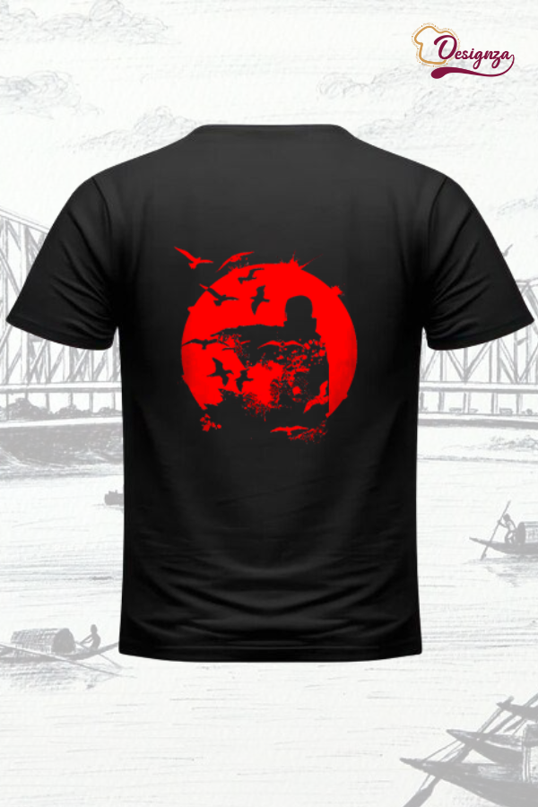 Bio-Wash Cotton T-Shirt with Itachi Print – Premium Anime Merchandise - Image 3