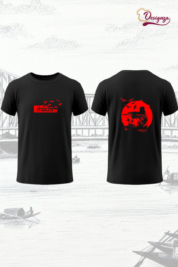 Bio-Wash Cotton T-Shirt with Itachi Print – Premium Anime Merchandise - Image 4