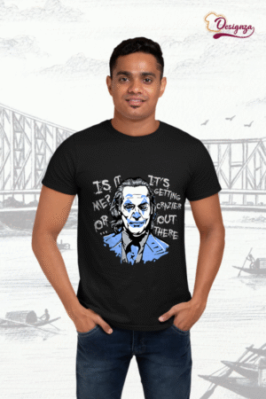 Unisex Bio-Washed Cotton Black Round T-Shirt with Anime Design