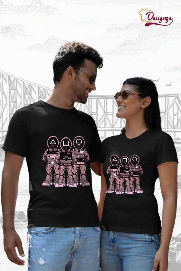 Unisex Bio-Washed Cotton Black Polo T-Shirt with Anime Design - Image 3