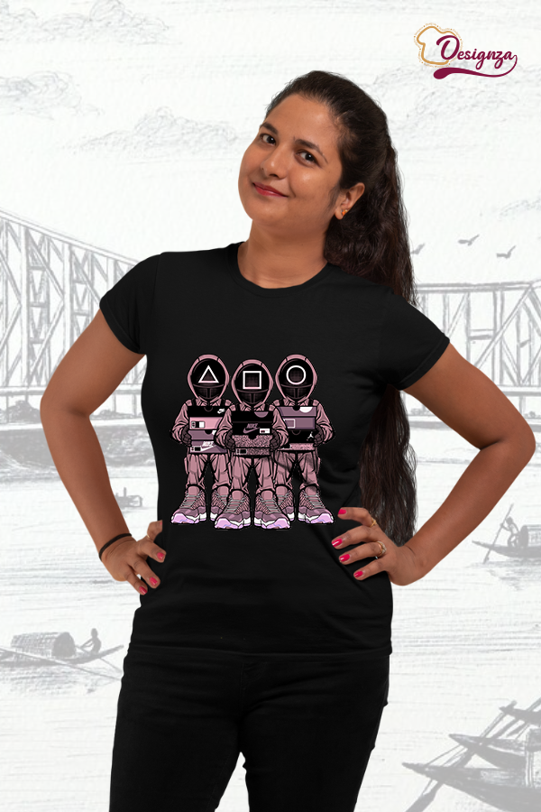 Unisex Bio-Washed Cotton Black Polo T-Shirt with Anime Design - Image 5