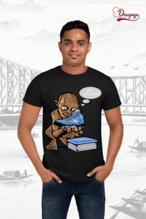 Unisex Bio-Wash Cotton Black T-Shirt with Anime Design